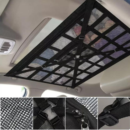 Universal Car Ceiling Storage Net Bag Car Roof Cargo Net Mesh Campervan Storage