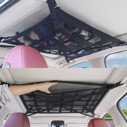 Universal Car Ceiling Storage Net Bag Car Roof Cargo Net Mesh Campervan Storage