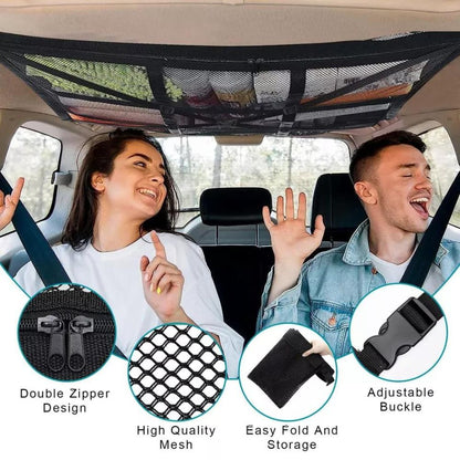 Universal Car Ceiling Storage Net Bag Car Roof Cargo Net Mesh Campervan Storage