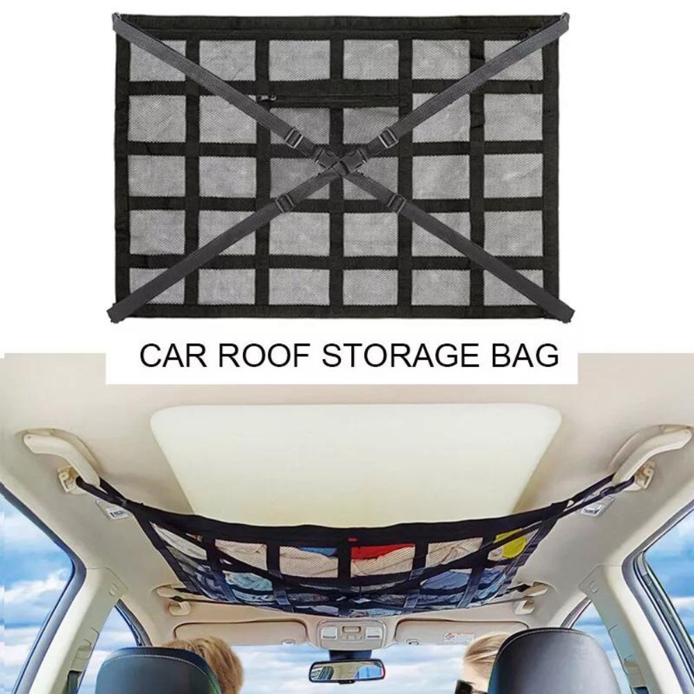 Universal Car Ceiling Storage Net Bag Car Roof Cargo Net Mesh Campervan Storage