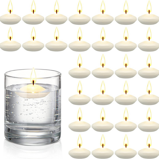 White Unscented Floating Candles Room Table Centrepiece Pool Bath 3HRS BULK