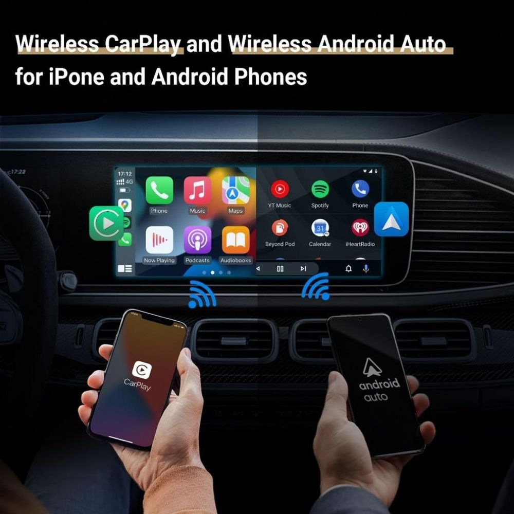 Wireless Carplay Auto Adapter For iPhone & Android With Netflix and Youtube