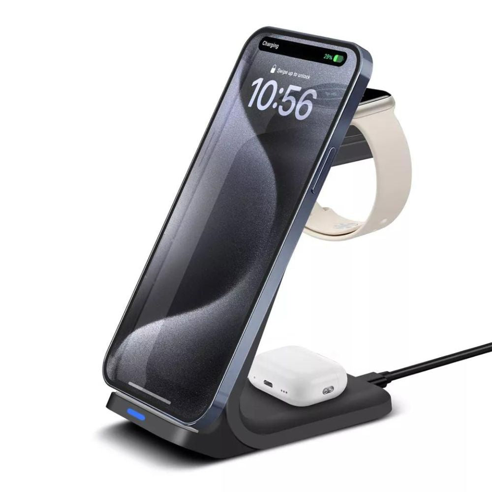 Wireless Charger Dock Charging Station 3 in 1 For Apple Watch iPhone SE-15 AirPods