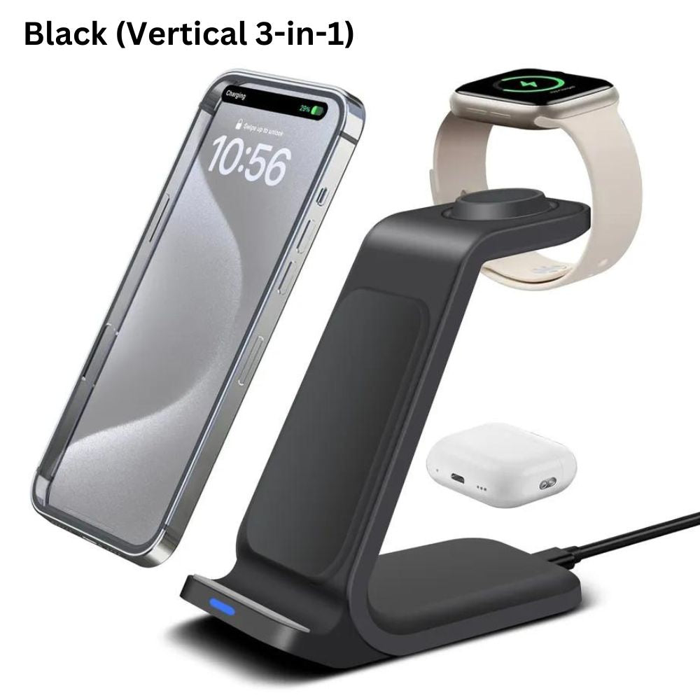 Wireless Charger Dock Charging Station 3 in 1 For Apple Watch iPhone SE-15 AirPods