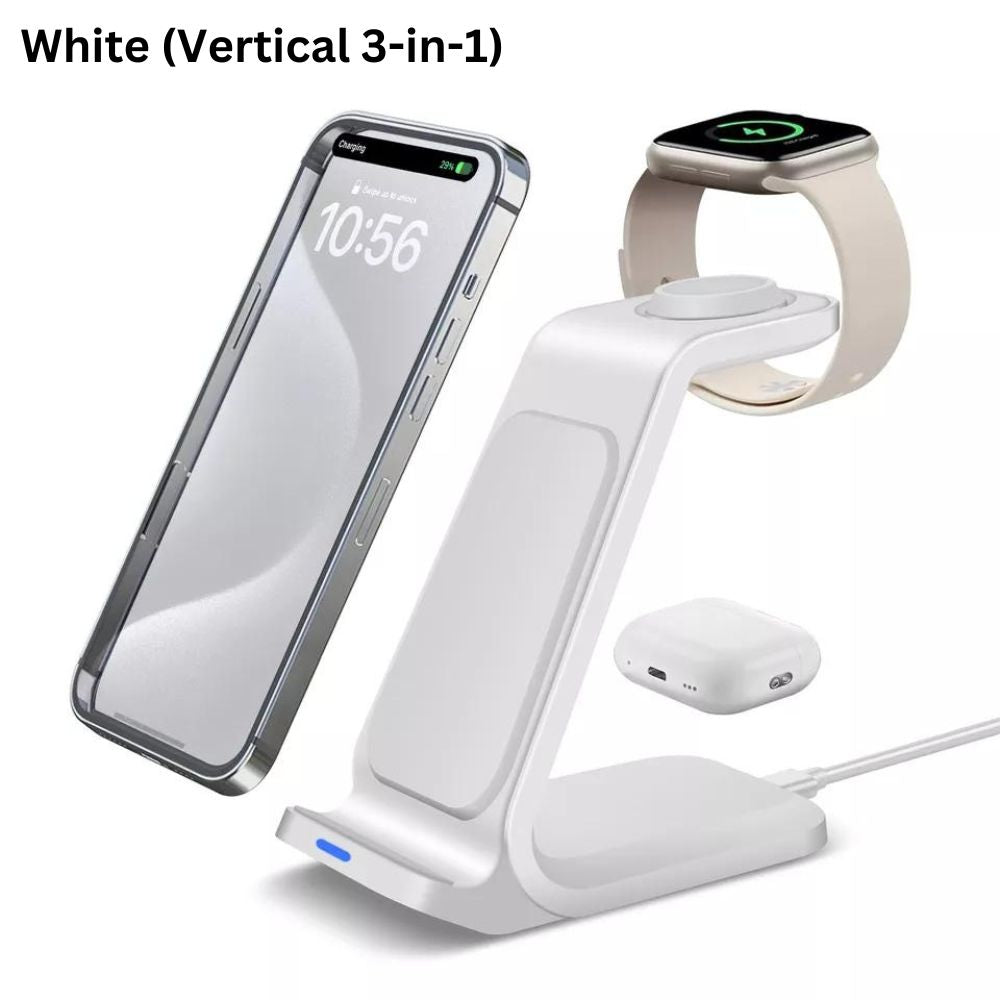 Wireless Charger Dock Charging Station 3 in 1 For Apple Watch iPhone SE-15 AirPods