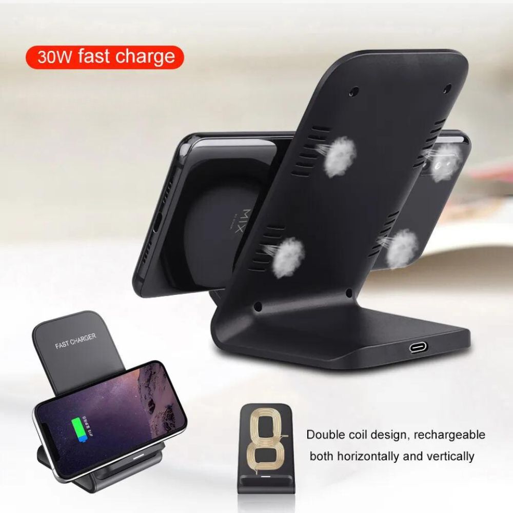 Wireless Charger Dock Charging Station 3 in 1 For Apple Watch iPhone SE-15 AirPods