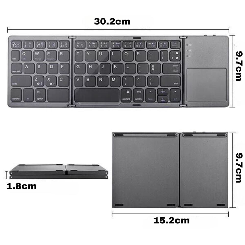 Wireless Mini Slim Bluetooth Keyboard Touchpad for iPad iPhone Android Windows