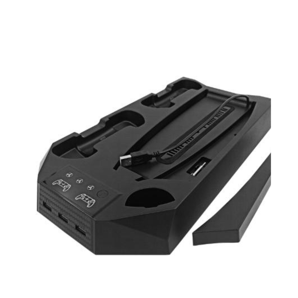 2-in-1 Charging Stand Compatible for PS5 Console Cooling Fan for PS5 Game Controller Charging Base