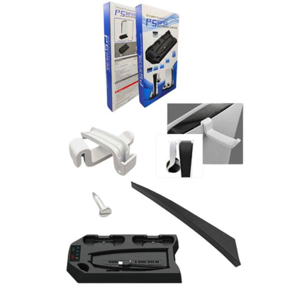 2-in-1 Charging Stand Compatible for PS5 Console Cooling Fan for PS5 Game Controller Charging Base