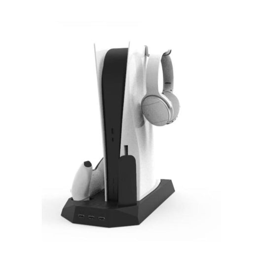 2-in-1 Charging Stand Compatible for PS5 Console Cooling Fan for PS5 Game Controller Charging Base