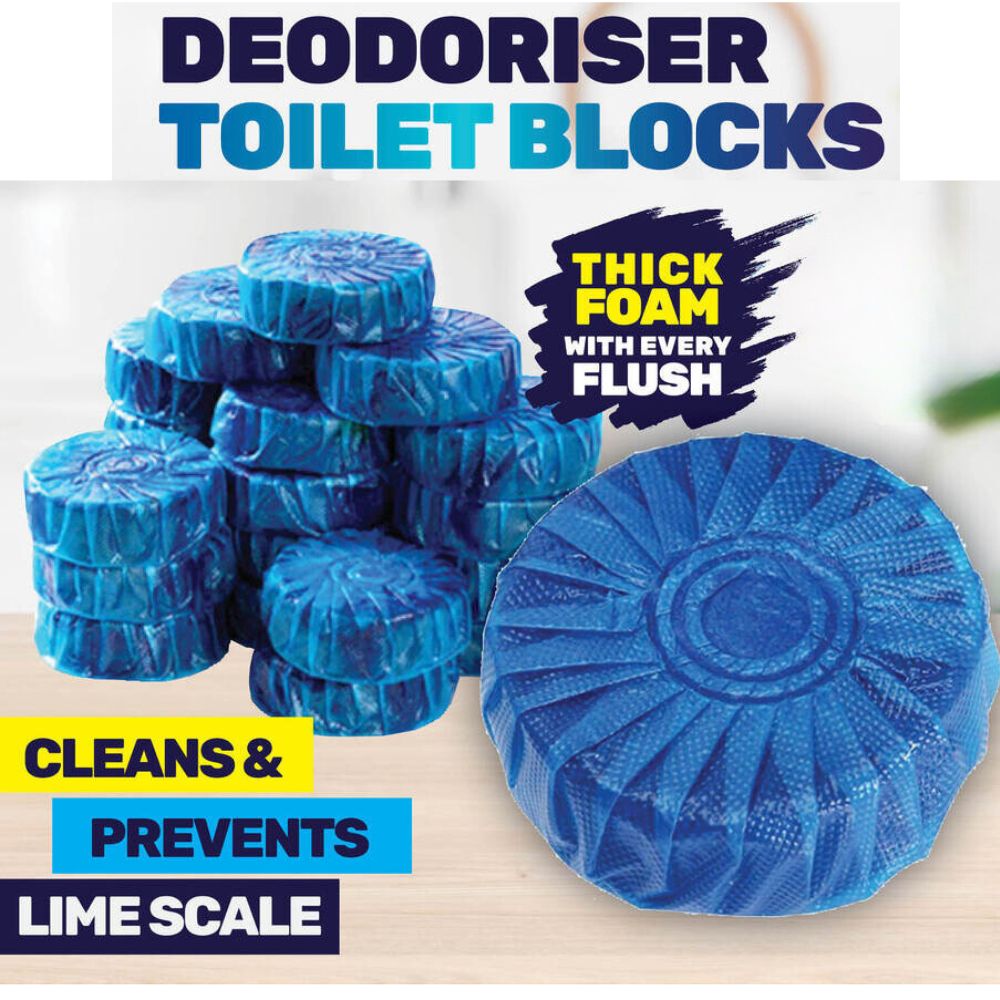 30PK Toilet Deodoriser Cleans Freshens Blocks Foaming Protect