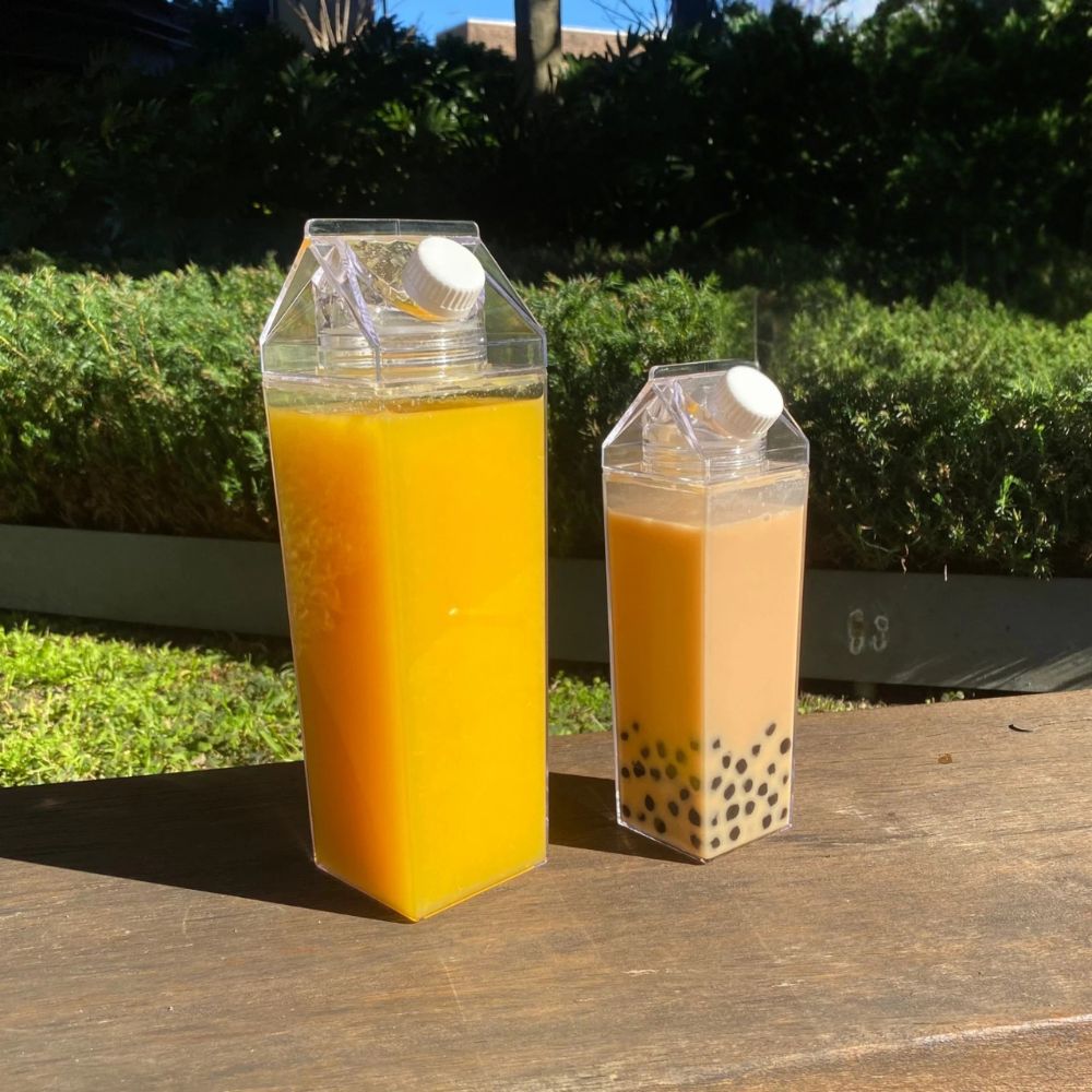500ml/1000ml Acrylic Water Bottle Plastic Milk Carton Tumbler
