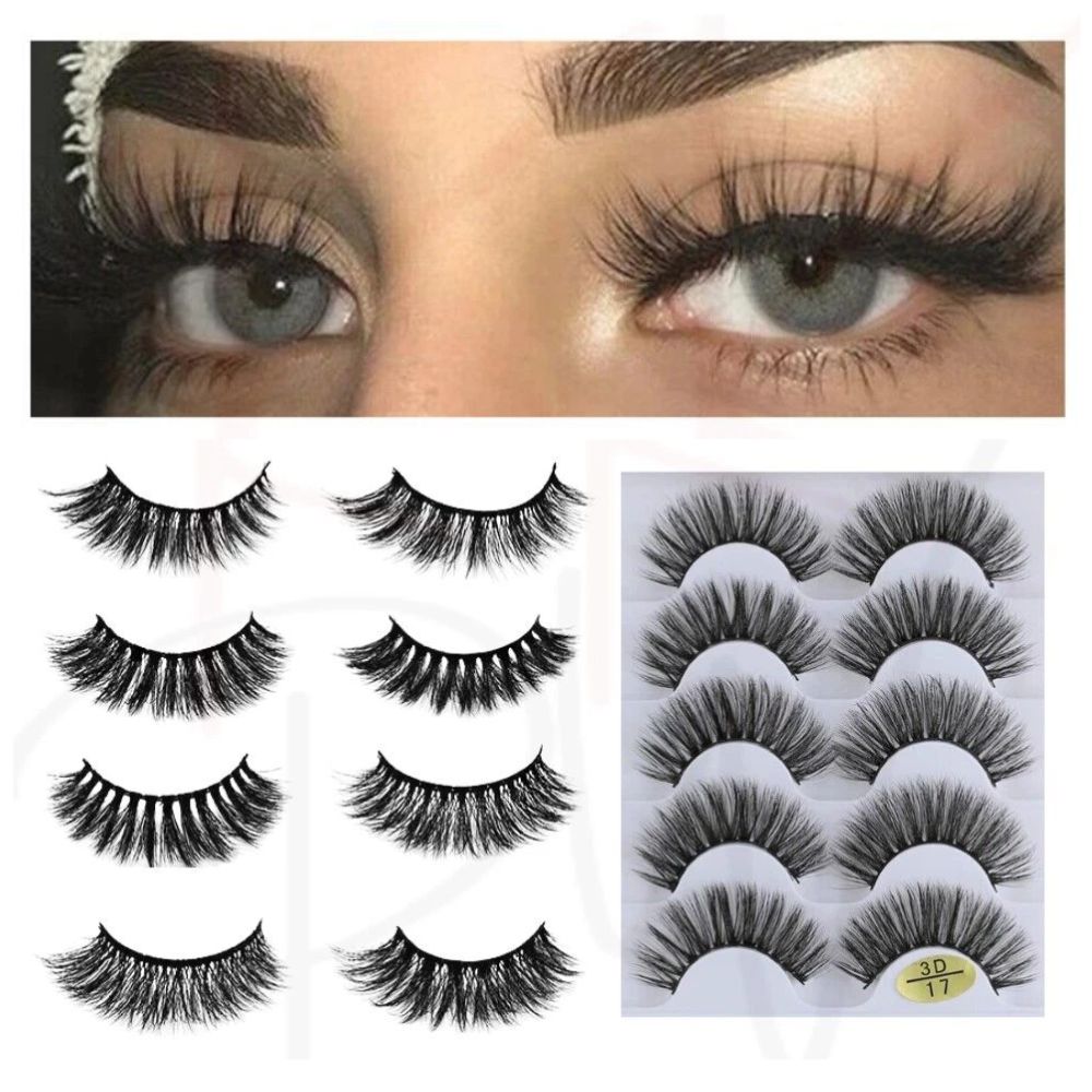 5 PAIRS Eyelashes Eye Lashes Natural Long Makeup False Mink Handmade Fake