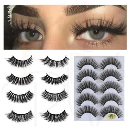 5 PAIRS Eyelashes Eye Lashes Natural Long Makeup False Mink Handmade Fake