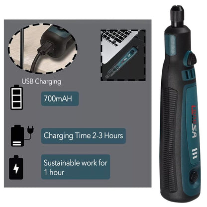Cordless Electric Grinding Pen Kits Rotary Drill Grinder USB Engraving Tools