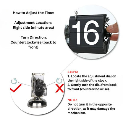 Digital Auto Flip Clock Internal Gear Operated Time Clocks Quartz