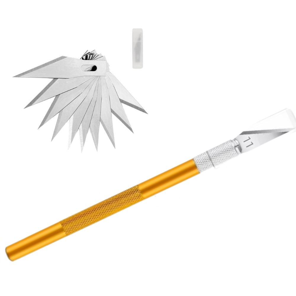 Hobby Craft Knife with #11 Blade — Precision Art Scalpel, Stainless Steel, 12cm Handle