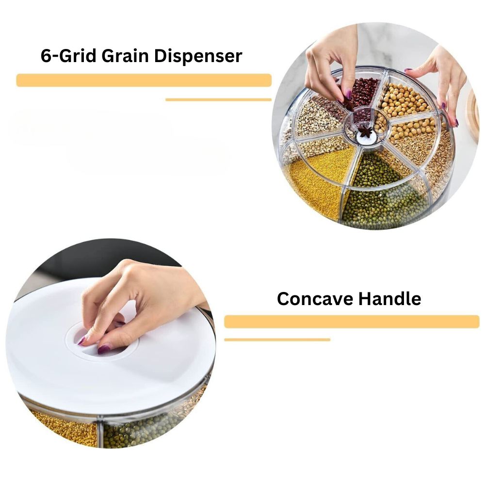 Rotating Grain Dispenser Rice Container Case Cereal Storage Box Kitchen Food