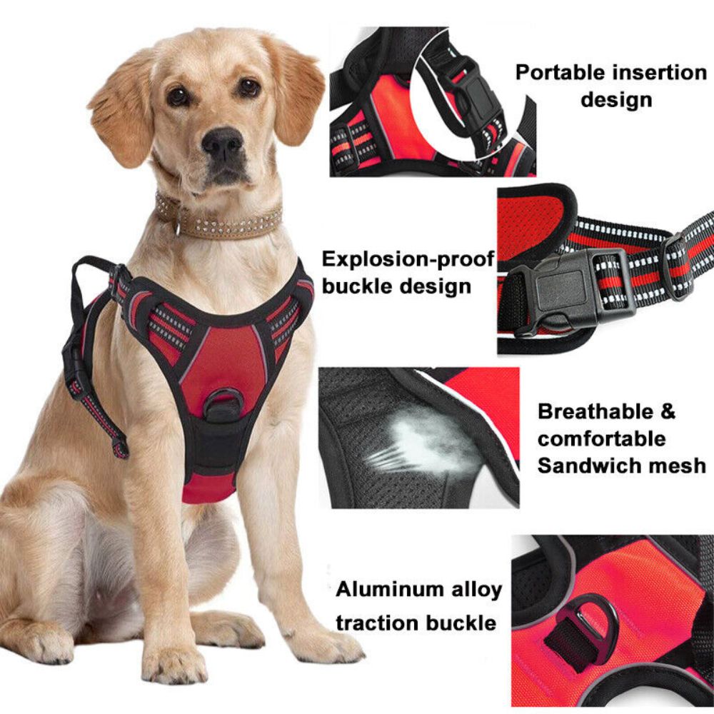 S XL No Pull Front Range Dog Harness Vest Adjustable Outdoor Handle Puppy Pet