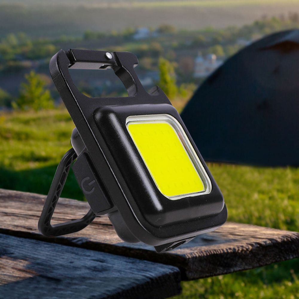 USB Rechargeable Mini Pocket COB LED Work Light Keychain Flashlight Torch Lamp