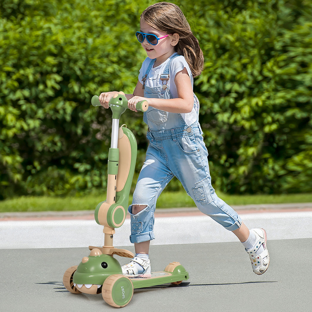 BoPeep Foldable Kids Scooter Flip-able Seat Green-2065254404709289991