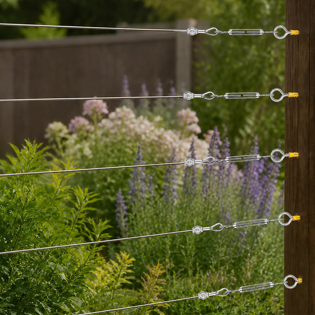Traderight Wire Rope Kit 30M 3mm Steel Garden for Climbing Plants Cutter Silver-2109799594676916231