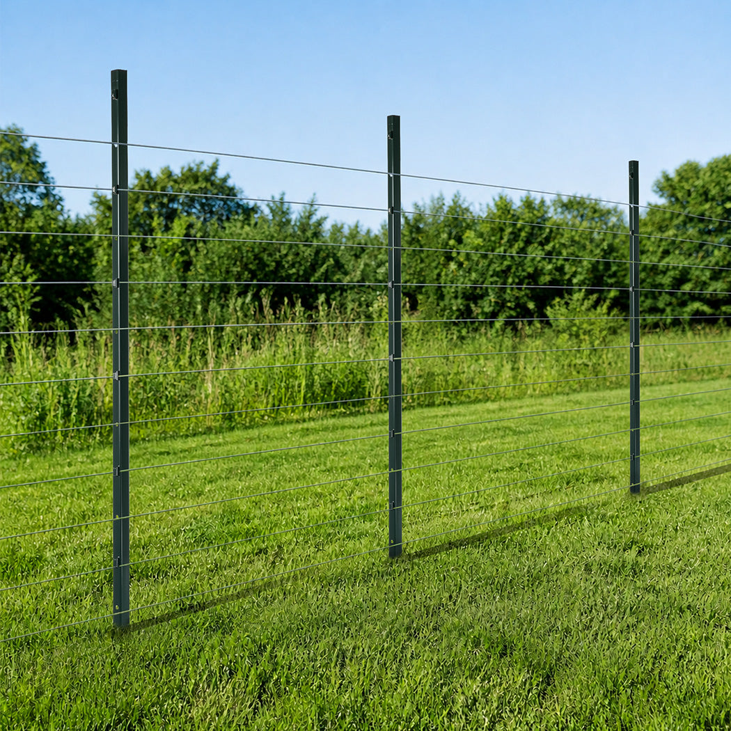 Garden U Fence Posts No Dig Metal Stakes Outdoor Yard Green 3ft 10Pack Green-2100035034437259270