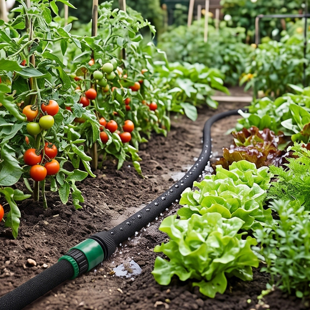 Traderight Soaker Hose 50M Deep Root Watering Even Flow for Garden Beds Black-2100035033468375046