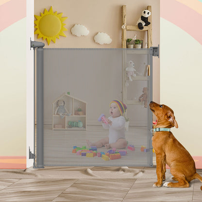 BoPeep Retractable Baby Safety Gates 150cm Grey 150 cm-2029387267486912518
