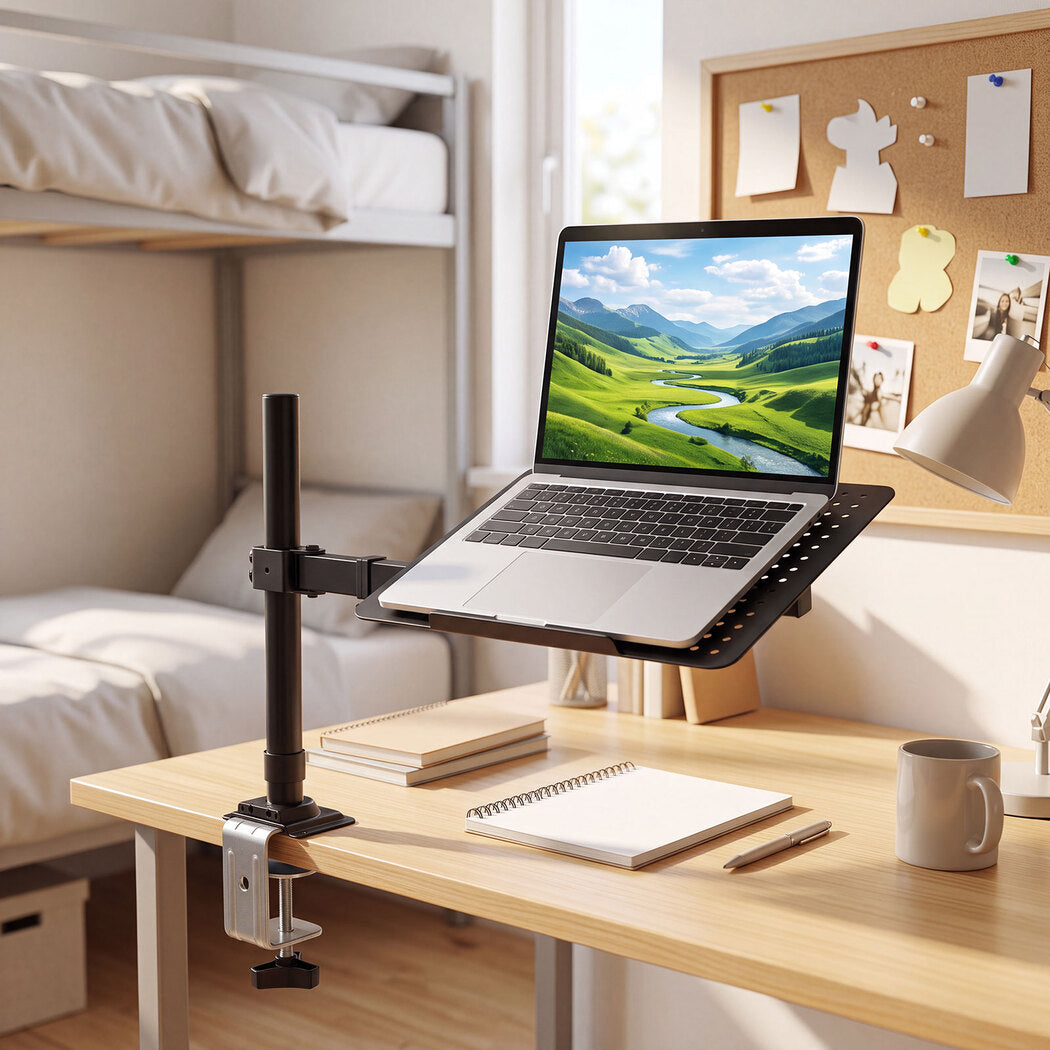 Levede Single Monitor Arm Desk Mount for 13-32 Inch Height Adjustable Black-2100035032906338310