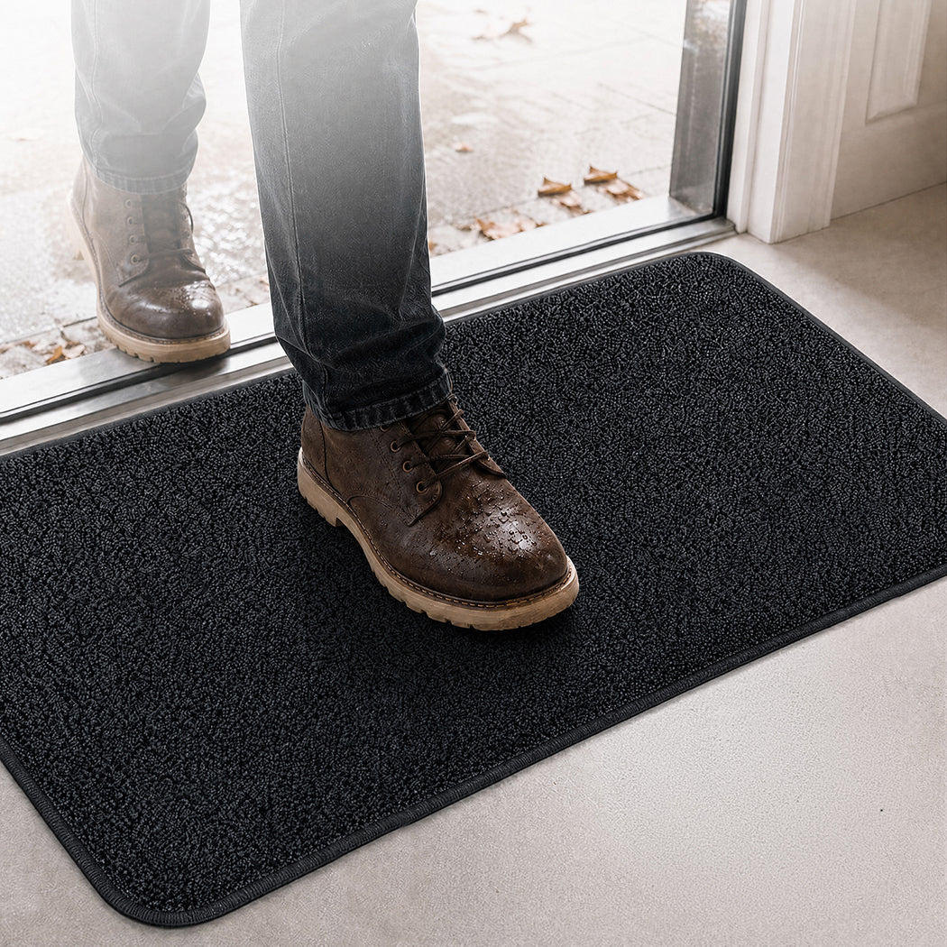 Marlow Door Mat Indoor 90x60cm Non Slip Washable Rug For Front Coal Grey-2109799592898531335