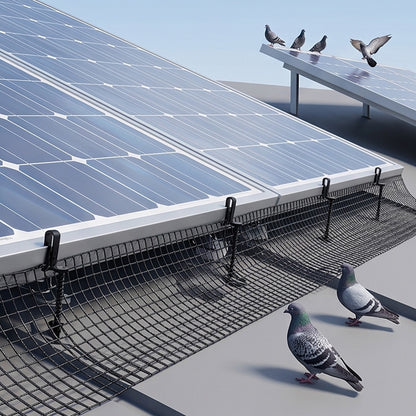 Mountview Bird Proofing Mesh Set PVC 60 Fixing Clips 30m for Solar Panel Black-2100035035343228934