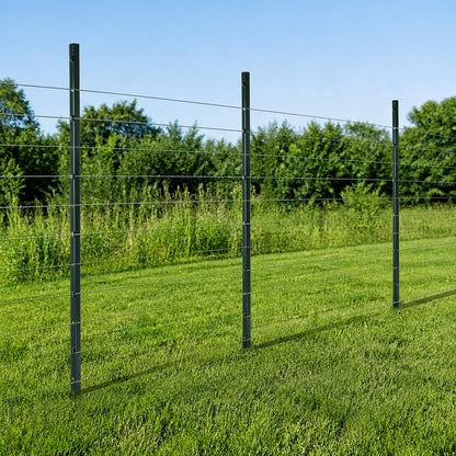 Metal Fence Posts 4Ft 10Pc Set U Shape Powder Coated for Garden Boundary Green-2100035034621808646