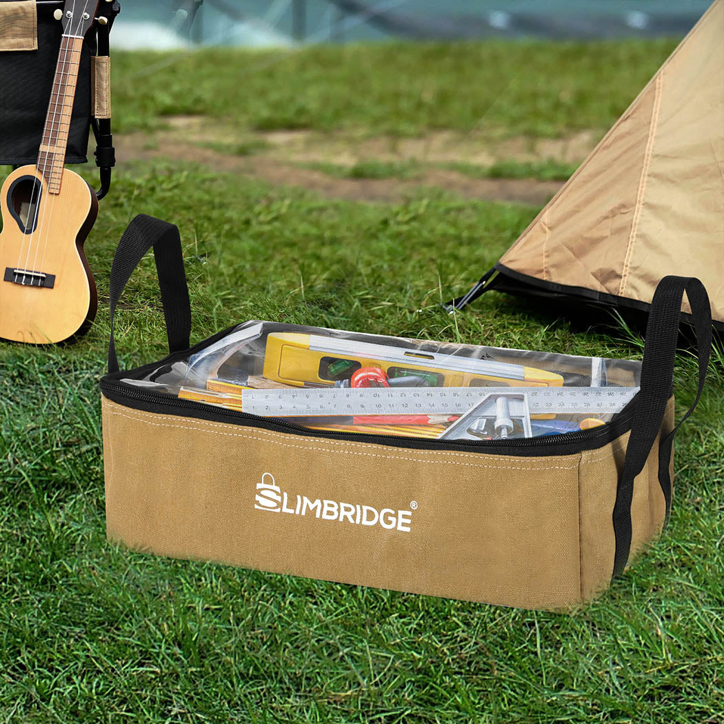 Slimbridge 3PCS Camping Canvas Storage Khaki-2065254372631252998