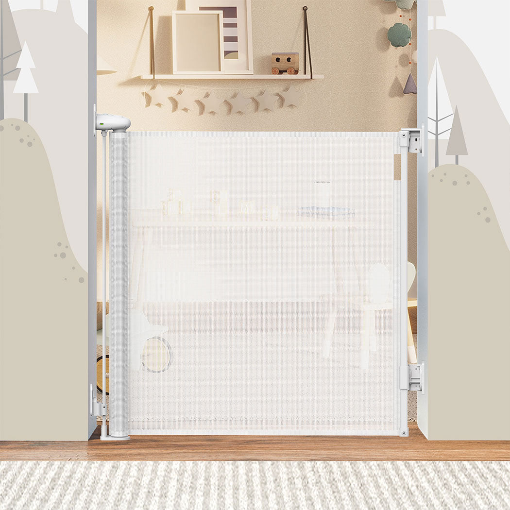 BoPeep Retractable Baby Safety Gates 150cm White 150 cm-2006733052620967943