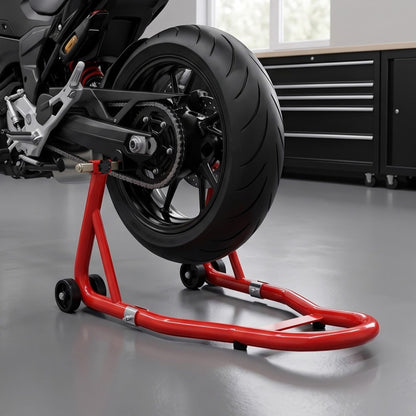 Monvelo Motorcycle Stand Heavy Duty 500KG Carbon Steel Lift Adjustable Fork Red-2100035000937353223