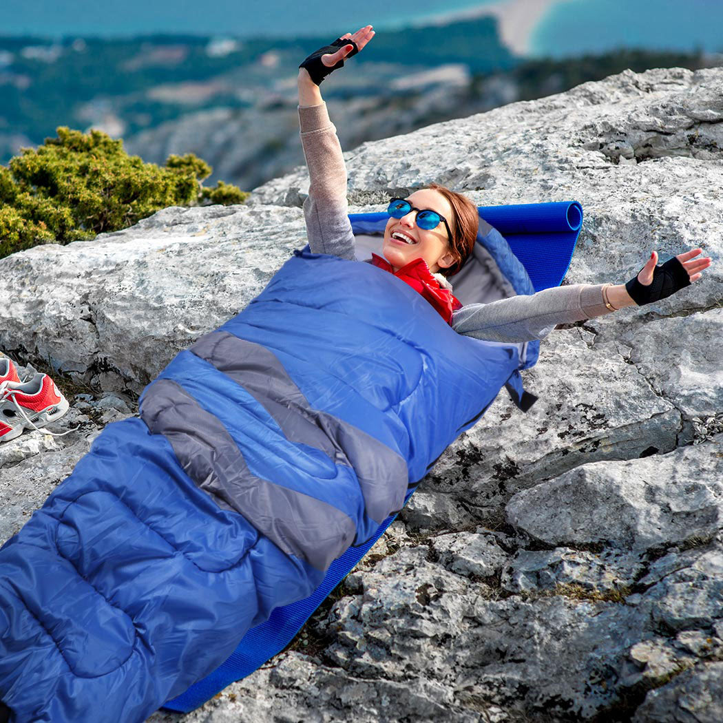 Mountview Single Sleeping Bag Bags Outdoor Blue-2065254373361061895