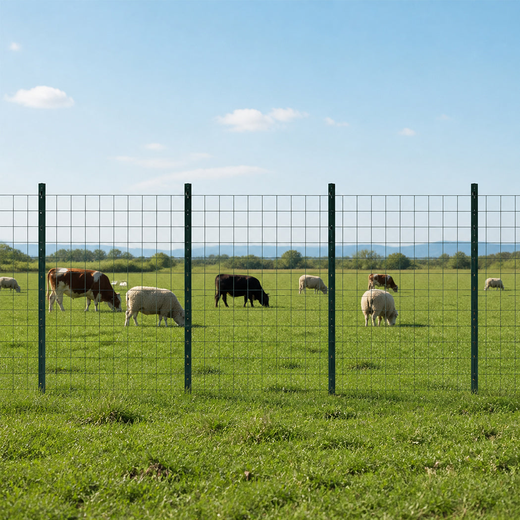 Garden U Fence Posts No Dig Metal Stakes Outdoor Yard Green 3ft 10Pack Green-2100035034437259271