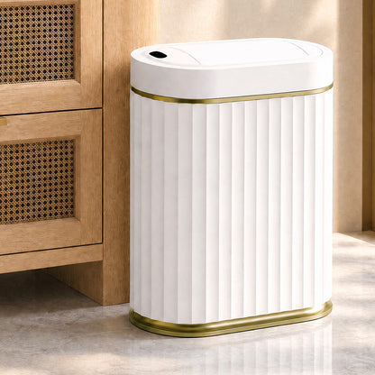 Toque Sensor Rubbish Bin Automatic Touchless 7L Butterfly Lid Bathroom White-2109799595943596040
