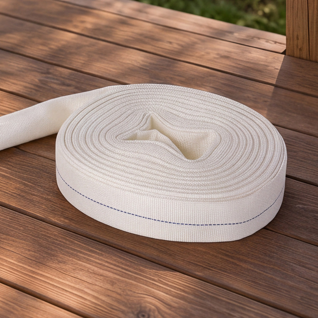 Traderight Hose Pipe Heavy 20m x 25mm Layflat PVC Pump Drainage with Clips White-2109799600821571592
