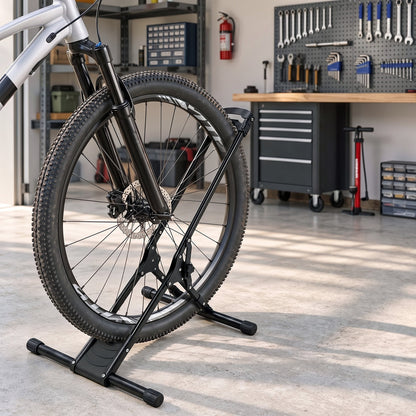 Monvelo Bike Stand Floor Storage Rack Foldable Carbon Steel for 16-29 Inch Black-2109799599093518343