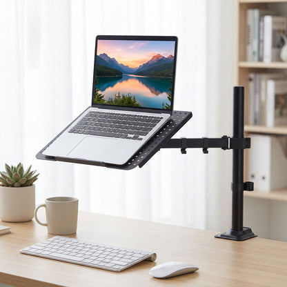 Levede Single Monitor Arm Desk Mount for 13-32 Inch Height Adjustable Black-2100035032906338311