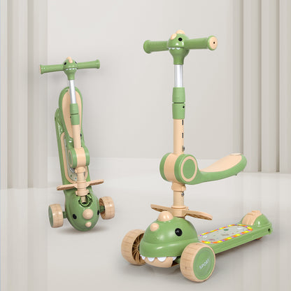 BoPeep Foldable Kids Scooter Flip-able Seat Green-2065254404709289990
