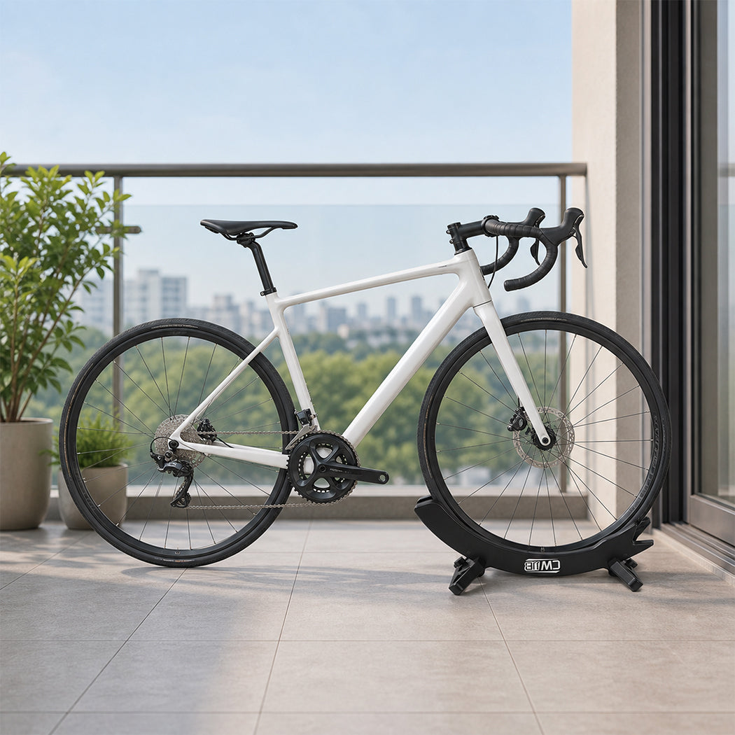 Monvelo Bike Stand Wide ABS Wheel Holder for Garage Indoor Floor Storage Black-2100035001121902599