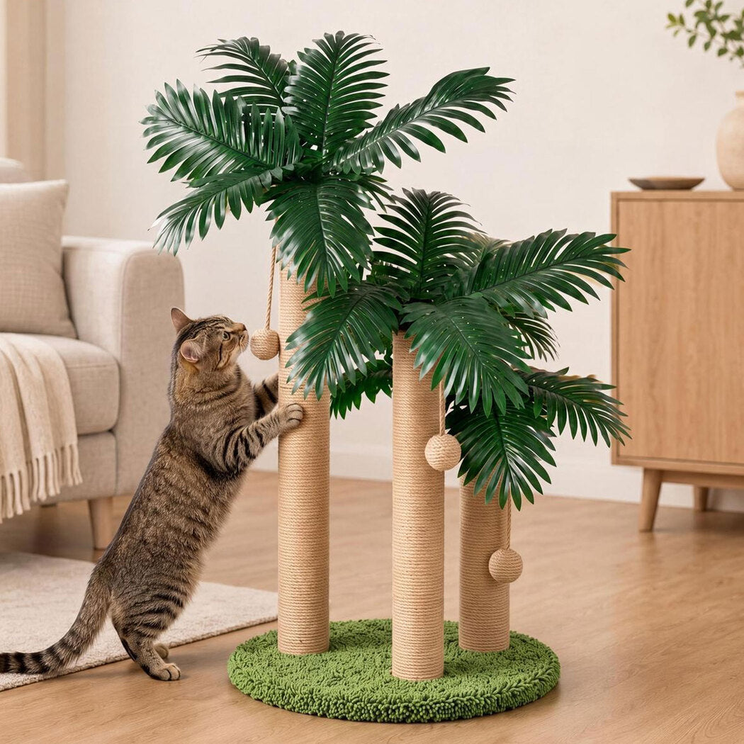 PaWz Cat Scratching Post 3 Heights Sisal Balls for Indoor Kitten Adult Green-2109799598560841736