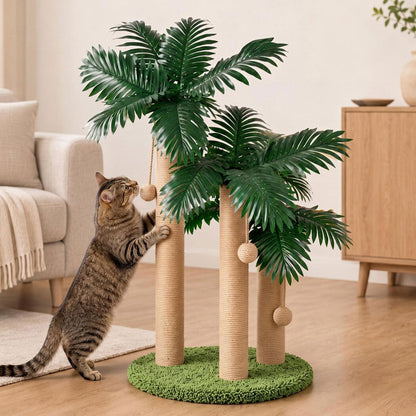 PaWz Cat Scratching Post 3 Heights Sisal Balls for Indoor Kitten Adult Green-2109799598560841736