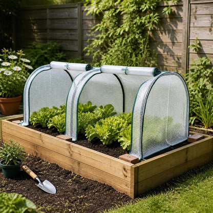 Lambu Mini Greenhouse Dual Zone PE Cover Tunnel Frame for Garden Transparent-2109799597935890440