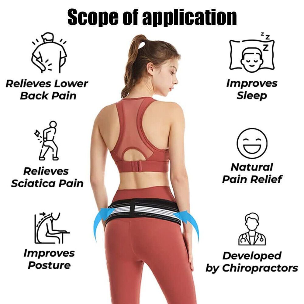 Men & Women Lower Back Pain Relieve Sciatica Waist Belly Support Belt