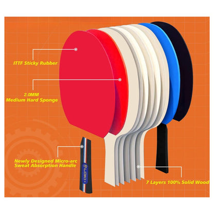 Portable Table Tennis Kit Ping Pong Set Instant Retractable Net Rack + 2 Bats + 3 Balls