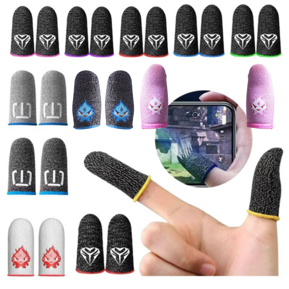 Sweatproof Mobile Gaming Finger Sleeve - Touchscreen Game Controller Thumb Gloves